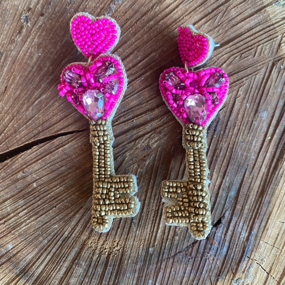 Seed Bead Valentine Earrings